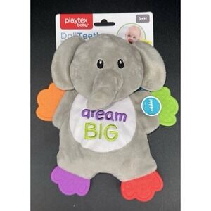 NWT Playtex Baby Elephant Lovey Plush "Dream BIG" Crinkle Textured Sensory Toy